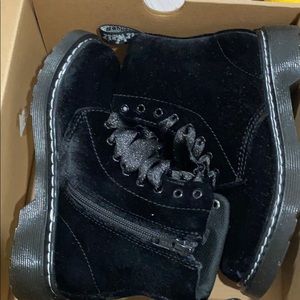 Brand NEW girls Dr. Martens Velvet Black Boot